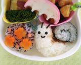 6月弁当　あじさい＆かたつむり作り方6写真