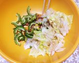 トマト苦瓜レタス納豆ザーサイサラダ作り方2写真