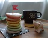 混ぜて焼くだけ♪レインボーパンケーキ♪作り方5写真