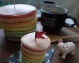 混ぜて焼くだけ♪レインボーパンケーキ♪作り方6写真