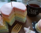 混ぜて焼くだけ♪レインボーパンケーキ♪作り方7写真