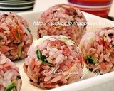 雑穀米de水菜とチーズの梅☆おにぎり作り方8写真