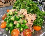 栄養満点♡豆苗と星型オクラ冷しゃぶサラダ作り方6写真