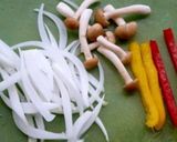 市販の食パンで海老とキノコのアジアンピザ作り方2写真