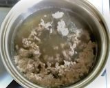 春菊と挽き肉の即席春雨スープ作り方2写真