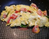簡単！ふわふわトマタマとニラ炒め作り方3写真