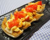 酸味と肉汁の出合い♪餃子とふわ卵トマト♪作り方8写真
