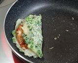 揚げ餃子の葱焼きチーズサンド✿キムチのせ作り方5写真