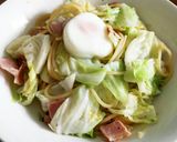 温泉卵とキャベツ畑のスパゲティ作り方4写真