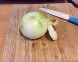 新玉ねぎとほうれん草の炒め物作り方1写真