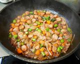 ウィンナーとアスパラのめんつゆ卵とじ作り方6写真