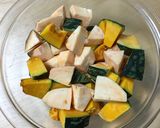 レンジでチン かぼちゃと安納芋の温野菜作り方1写真