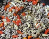 ピリ辛甘豚肉のガパオ風そぼろかけご飯作り方12写真