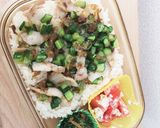 にゃんこと一緒に、豚肉の夏野菜丼作り方6写真