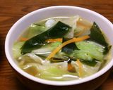 ラー油入りキャベわかめスープ♪作り方6写真
