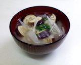 新生姜となす玉ねぎの味噌汁作り方3写真