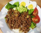 パン粉なし簡単☆お手軽ハンバーグ丼!作り方6写真