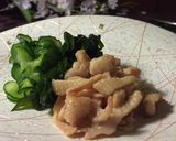 博多名物 鶏皮ポン酢➕きゅうりとワカメ作り方5写真