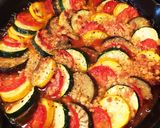 スキレットで！夏野菜と挽肉のチーザ焼き作り方7写真