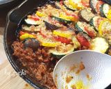 スキレットで！夏野菜と挽肉のチーザ焼き作り方8写真