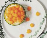 簡単！メロンカップの豆乳メロンプリン作り方12写真