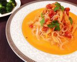 簡単♥️カニ缶で＊蟹トマトクリームパスタ作り方7写真