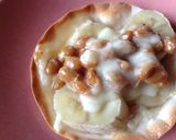 おやつにどうぞ！バナナと納豆のピザ作り方3写真