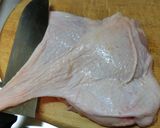 キュウリと蒸し鶏のゴマ酢和え作り方1写真