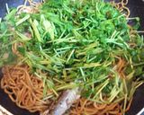 豆苗☆小いわし油漬焼きそば作り方3写真