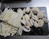 チーザ入り、きのこの卵とじ作り方1写真