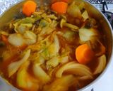 豚肉とレタスの野菜カレー風煮込みスープ♪作り方6写真