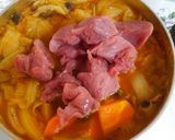 豚肉とレタスの野菜カレー風煮込みスープ♪作り方7写真