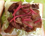 生姜焼きと目玉焼きのサンド作り方5写真