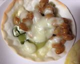 野沢菜マヨネーズ&納豆のピザ作り方4写真