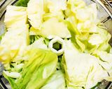 キャベツひき肉の油揚げ詰め、おろしポン酢作り方1写真