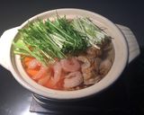 冷房対策で、一人鍋に水菜 de 常夜鍋作り方3写真