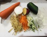 夏野菜で もずくの天ぷら作り方1写真