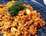 美味しさ保証！豚キムチ炒飯。作り方13写真