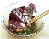 もっこり全開╭∩╮カツオ♡香味胡麻油漬け作り方6写真