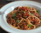 レンズ豆と豚肉のハーブトマトパスタ作り方7写真