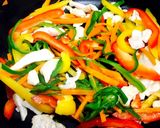 パプリカと肉野菜のナッツ甘酢あんかけ作り方2写真