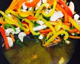 パプリカと肉野菜のナッツ甘酢あんかけ作り方3写真