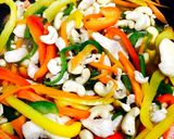 パプリカと肉野菜のナッツ甘酢あんかけ作り方4写真