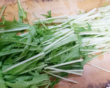 簡単☆水菜とえのきのあえもの作り方1写真
