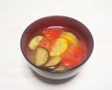 夏野菜たっぷり☆トマトとナスのお味噌汁作り方4写真