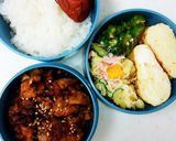 息子弁当　材料２つ！豚肉ソース炒め弁当作り方3写真