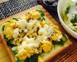 【朝食】アボカド×卵×マヨチーズトースト作り方5写真