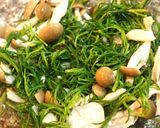 簡単！おかひじきとしめじの冷菜明太子のせ作り方3写真