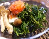 簡単！おかひじきとしめじの冷菜明太子のせ作り方4写真