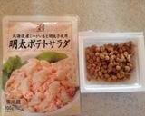 超簡単！明太ポテトサラダ&納豆のピザ作り方1写真